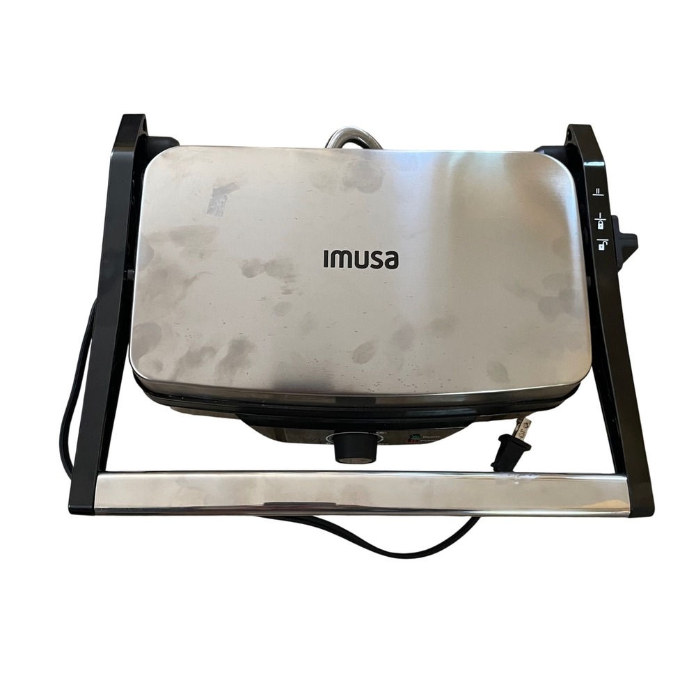 IMUSA GAU-80350 Stainless Steel Panini Press‎ and Sandwich Maker Silver Black